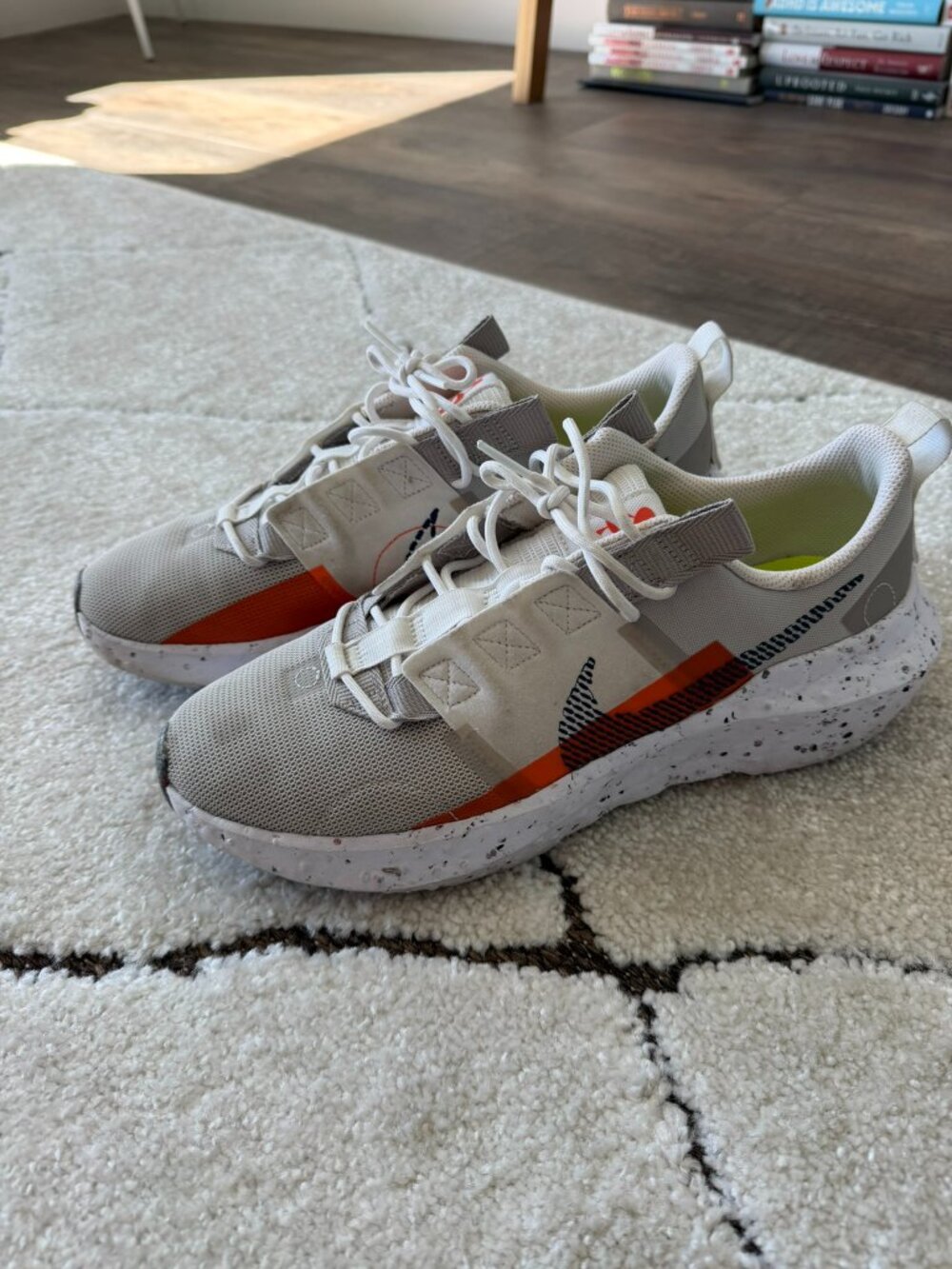 Nike Crater Impact Size 10.5 Gray Orange Sustainable Running Shoes - Picture 3 of 9